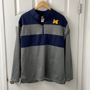Mens Large Michigan Wolverines Football Quarterzip
